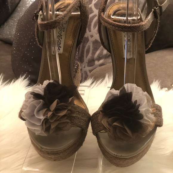 NAUGHTY MONKEY NMW1339-277 Glitter Open Toe Wedges - Picture 2 of 4